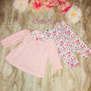 Little Me long sleeve baby girl 3pc set 6m NWT